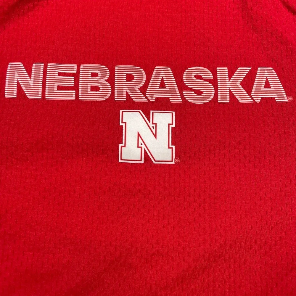 Adidas Nebraska Cornhuskers Climalite Hoodie Mens Medium Red Mesh Sweatshirt
